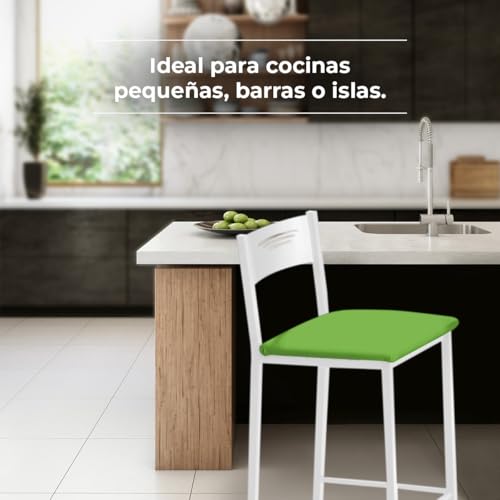 Tabourets de cuisine hauts ASTIMESA avec dossier structure blanche - 6