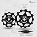 IMPALAPRO Bike Set of 2 Ceramic Jockey Wheels 13T - Derailleur Pulley - Jockey Wheels 11 Speed - Pulley Sram - Compatible with Shimano Jockey Wheels (Black)