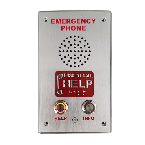 LeCall Emergency Dialer Phone/Elevator Phone with Voice Announcement, ADA Compliant, Auto-Dial 911 and Programmable, TEP331 (TEP331TB)