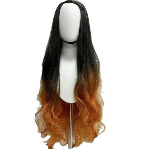 KAKUKAKU Kamado Nezuko Cosplay Wig Includes Wigs Cap Anime Cosplay Wigs for Halloween Party (kamado nezuko)