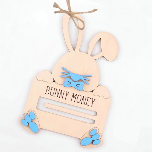 MAILAMCRAFT Easter Bunny Money Holder For Cash Gifts, Money Holder For Cash, Bunny Gift Card Holder, Basket Stuffers For Toddler, Teens, Easter Gifts For Baby Boy, Grandchildren.