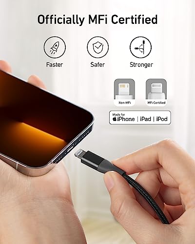 Anker Cavo Lightning in Nylon Powerline+ II [Certificato Apple MFi] (3m) per Perfetta Compatibilità con iPhone X / 8/8 Plus / 7/7 Plus / 6/6 Plus / 5/9 e tanti altri.