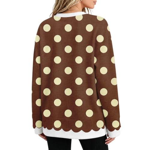 Women's Sweatshirt Polka Dot Fall Outfits Long Sleeve Casual Pullover Tops - image 2