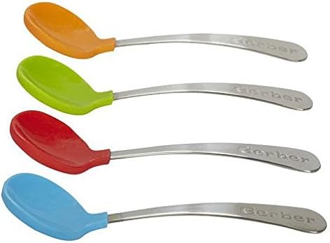 1 x Gerber Graduates Soft-Bite Toddler Silicone Spoons 4ea