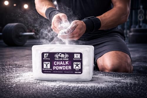 Image of Callus Rage Chalk Powder 100g | 100% Magnesium Carbonate | Grip Enhancer for Weightlifting Climbing Crossfit Gymnastics Pole Dancing