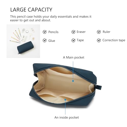 Image of Pencil Case Durable Oxford Pencil Pouch for Pens School Supplies (Royal Blue,Oxford)