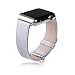 Apple Watch Band,Thankscase 38mm Genuine Leather Strap Wrist Band Replacement,Top quality Metal Clasp for Apple Watch All Models Only fit 38mm.(Silver)