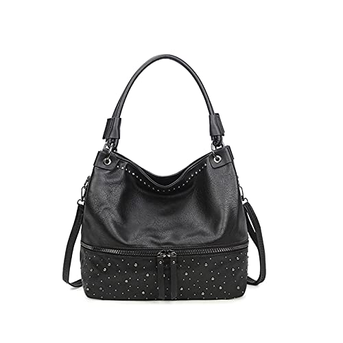 myfriday Vintage Hobo Shoulder Bag for Women Soft Leather Bucket