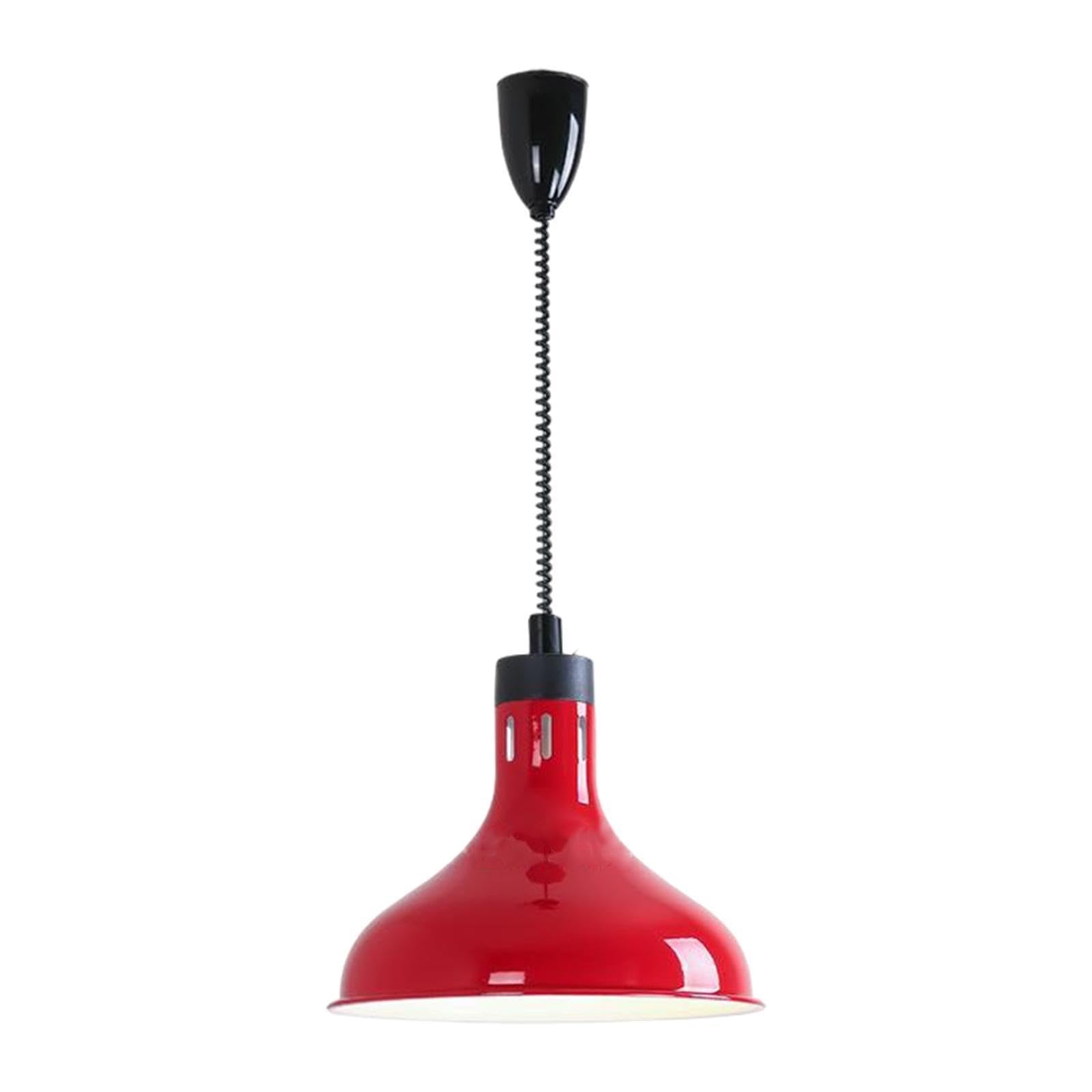 Lampe chauffante suspendue buffet rouge à cordon rétractable douille E27