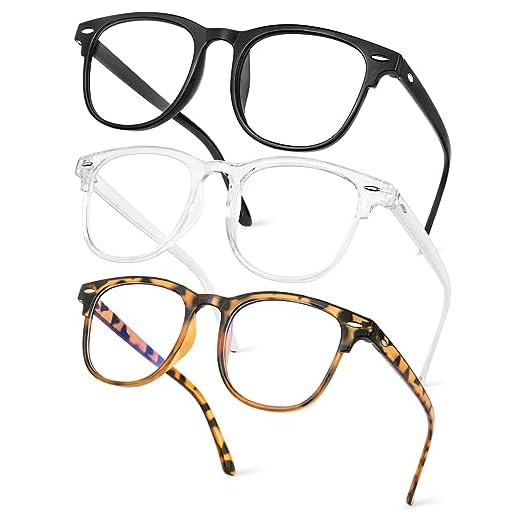 Aomig Lunettes Anti Lumière Bleue, 3pcs Blocage Lumière Bleue Lunettes, Lunettes d'ordinateur pour Femme, Lunettes Bleue Light Blocker de Ordinateur Anti-Éblouissement Anti UV Fatigue