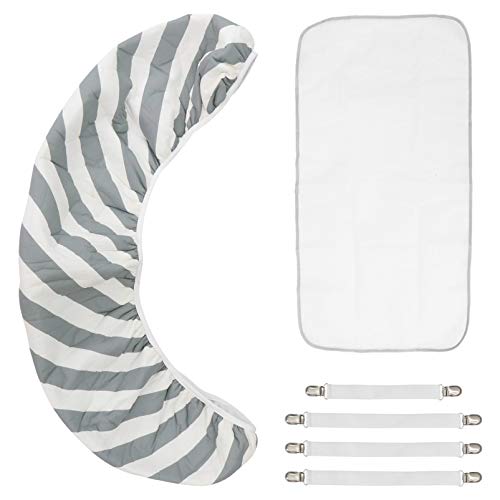 Garneck Conjunto de capa de tábua de passar a ferro resistente ao calor com clipes, estampa de algod