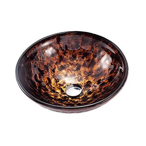 CWCQGH Bathroom Vessel Sink Bathroom Sinks Washbasin Tempered Glass Vessl Sink Hand-Painted Countertop Washbasin Bathroom Furniture Art Basin Vessel Sink