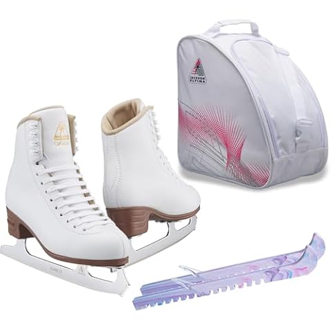 Jackson Ultima Figure Ice Skates Artiste JS1790 / Medium to Wide/Adult 7 Bundle with Bag and Guardog Skate Guards Cover