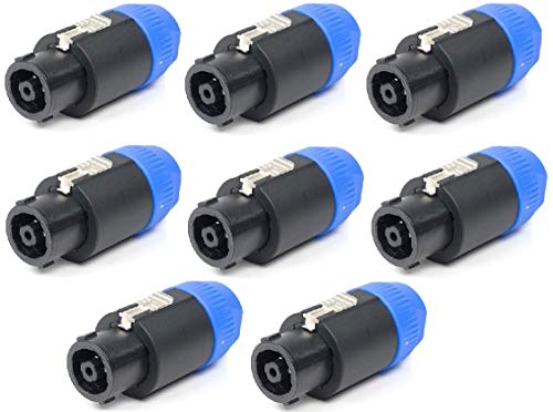 YejeySound (8 Pack) Neutrik NL8FC SpeakON 8 Pole Speaker Cable Connector with Latch Lock