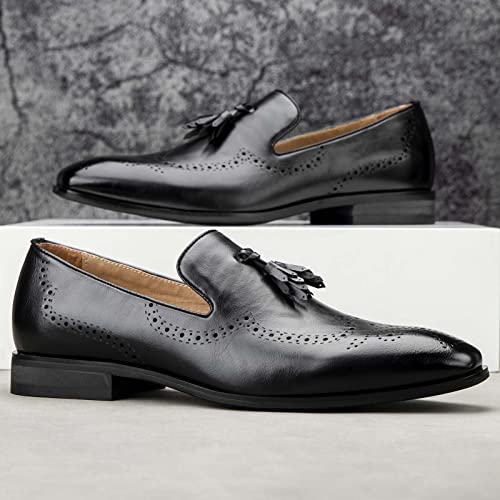 Image of Meijiana Mens Loafers Wedding Dress Shoes Slip-On Loafers for Men Tuxedo Suit Shoes