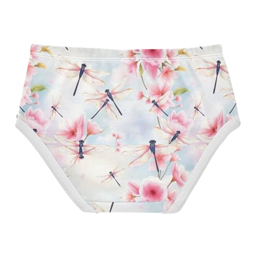 Joisal Watercolor Dragonflies Pastel Hues Cute Panties Girl Girls Underwear Toddlers Cotton Fun Kids Briefs Undies 2t2