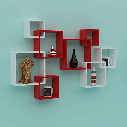 Rafuf Wooden Intersecting Wall Shelves (Set of 8)