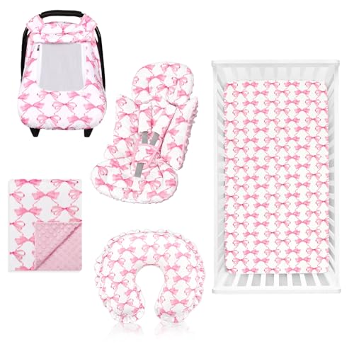 Insert para asiento auto y cobertor para bebé rosa miniatura 1
