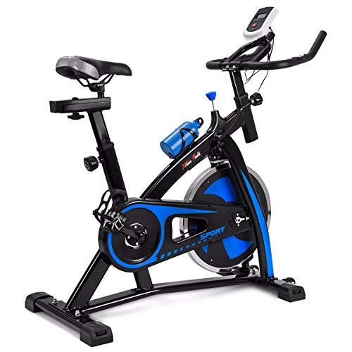 Xtremepowerus Exercise Bike 22Lb Flywheel Stationary Workout Machine Blue #TOP1