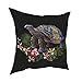 Housse de coussin en forme de tortue de mer, feuilles de palmier, housse de coussin décorative pour salon, chambre à coucher, canapé, 30,5 x 30,5 cm