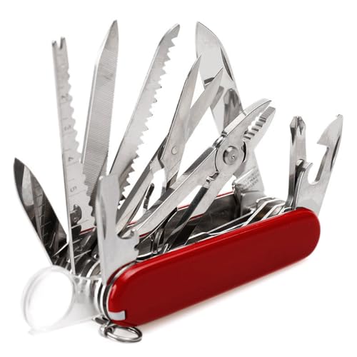NHQZ Navaja de bolsillo de 9 x 2,3 x 3,1 cm, navaja multiusos, navaja multifunción, navaja de bolsillo multifunción, navaja multiusos de 17 funciones, mini navaja llavero (roja)
