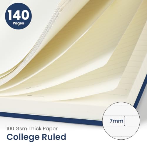 Image of Taja Lined Spiral Notebook for Work, 5.7 inchx7.9 inch Spiral Journal College Ruled