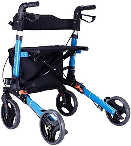 Andadores para discapacidad Andador para Ancianos Silla con Ruedas Walker con Asiento Plegable Transporte Movilidad Auxilios for la Tercera Edad de la desventaja