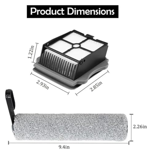 Kit de rechange pour Tineco Floor ONE S5, Pro et Pro2 avec 3 brosses rouleaux et 3 filtres lavables
