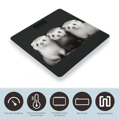 Báscula digital para peso corporal con pantalla LCD y cristal templado miniatura 3