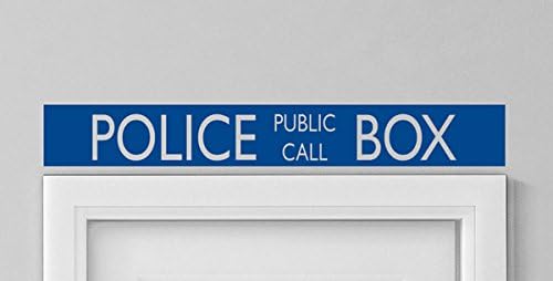 Caja de llamada pública de policía de estilo vintage azul, para teléfono, dormitorio, armario, puerta, 36 x 5 pulgadas, vinilo decorativo