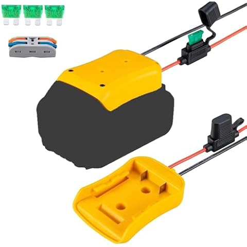 Power Wheel Adapter Compatible for Dewalt 20V Battery with Fuse & Wire terminals, Compatible for Dewalt 20V DCB205 DCB206 DCB200;Power Wheel Battery Converter for Rc Car, Robotics, Rc Truck,DIY use Cover