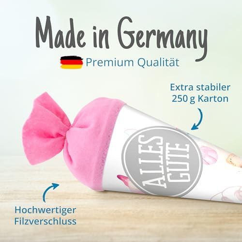 2. Bild von itenga Geschwister Schultüte 35cm Schmetterling Alles Gute mit Filzverschluss kleine Tüte Geschenkverpackung Einschulung Schulanfang