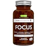 Focus - Nootropic Brain Supplement for Concentration with Methylated B-Vitamins, Taurine, L-Tyrosine, L-Theanine & 200mg Caffeine, Zinc and Copper, 60 Capsules, by Igennus