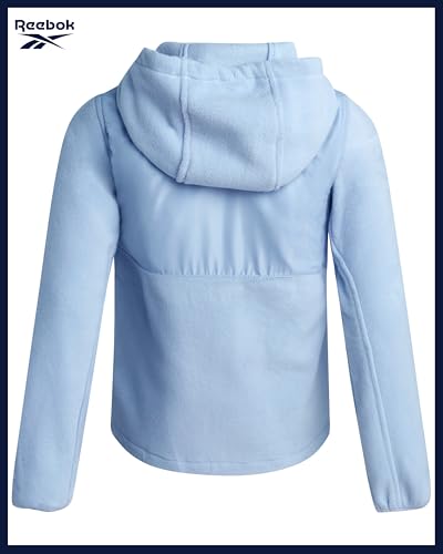Image of Reebok Girls Fleece Jacket - Weather Resistant Lightweight Polar Fleece Line Zip Up Fleece Jacket for Girls Outerwear Coats