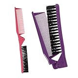 KAILIKETIY Faltbare Haarbürste 2 Stück Tragbare Reisebürste für Damen Kompakte Entwirrungsbürste mit Ergonomischem Griff Antistatisch für Handtasche und Unterwegs