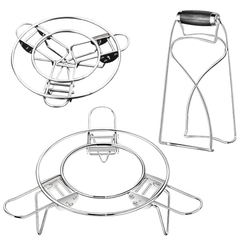 Round Cooking Rack, Foldable Telescopic Steam Rack, Baking Cooling Steaming Grilling Rack Stainless Steel, Fits Air Fryer/Stockpot/Pressure Cooker/Round Cake Pan, Oven, Type 2