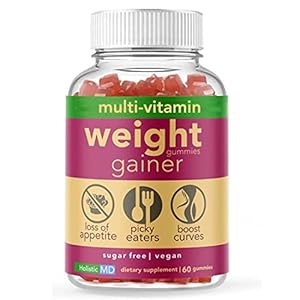 Gainer Gummies for Women Men Elderly and Kids | Clinically Studied Ingredients | 10 in 1 with L-Lysine Gentian Root Vitamin B | Non-GMO Sugar Free Vegan | 60 Count