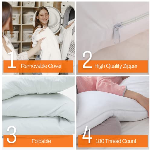 Cheer Collection Down Alternative 19" X 90" Extra Long Body Pillow With Zippered Cover #TOP7