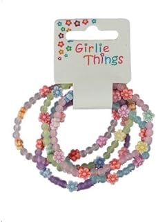 Girls Frosted Flowers Bracelets - Pack of 5