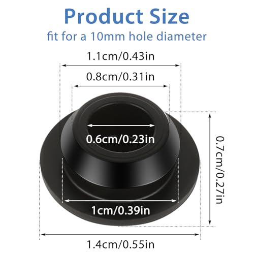 Image of 10 Pcs Rubber Plugs for Round Holes Black 10mm Diameter Rubber Hole Plugs Silicone Snap in Type Locking Furniture Hole Plug Round Protective Cover Cap