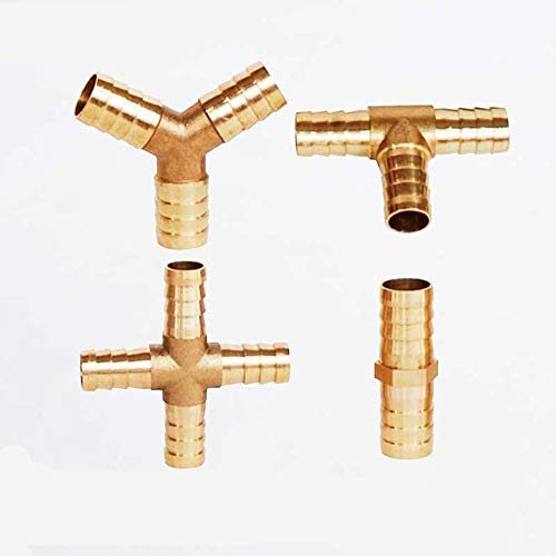 NL Brass Barb De Tubo Roscado, Straight Forma De Codo Y T Conector Manera 2 3 4 For 4 Mm 5 Mm 6 Mm 8 Mm 10 Mm 12 Mm 16 Mm 19 Mm Manguera De Cobre Acoplamientos De Tubo Pagoda Agua