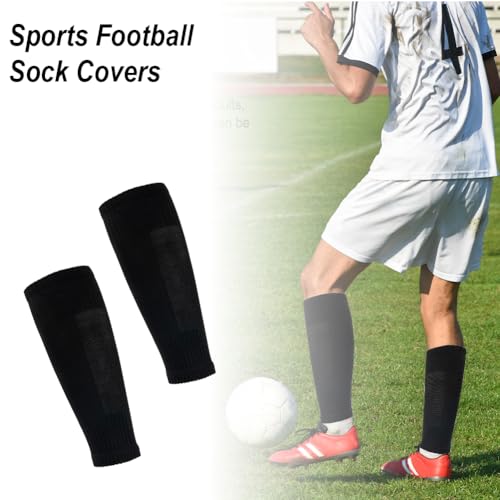 Ukontagood 4 Pairs Leg Sleeves for Soccer Socks, Shin Guard Sleeves to Accompany Anti-Slip Socks, Soccer Sleeve Socks for Youth Adults (Black) by Ukontagood - Image 2
