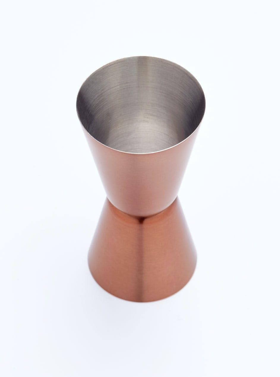BarCraft Dual Cocktail Jigger/Spirit Measure, Stainless Steel, Copper Finish, 25/50 ml