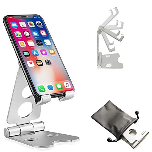 Top Fresh Silber Aluminum Alloy Handy Ständer für Universal Faltbare Tablet-Halterung,Handy-Halterung,kompatibel mit iPad Mini,Huawei,Xiaomi,Samsung,iPhone und  Alle Arten von Smartphones Cover