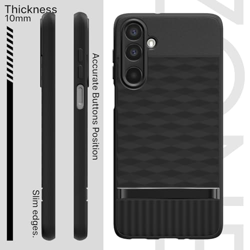 Image of Pikkme Back Cover for Samsung Galaxy M16 5G Camera Protection 3D Hexa Cube Design Silicone Protective Bumper Case (Black)