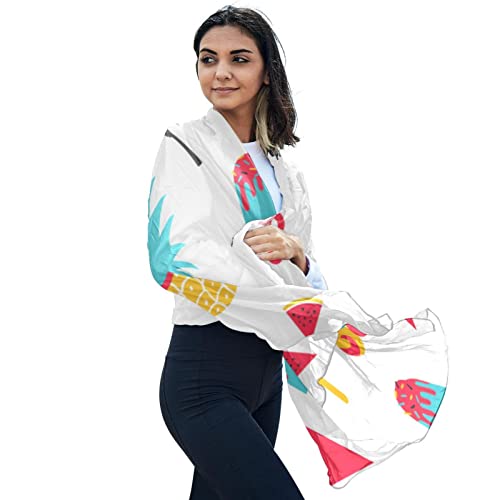 Écharpe légère pour femme avec finitions soignées style chic multicolore