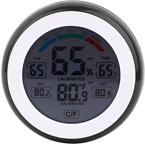 MVUYO Sala de termómetro - electrónicos de Uso doméstico metereológi Interior con Pantalla táctil(C)