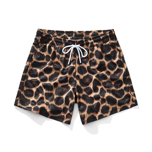 AIMPACT Mens Graphic Print Shorts 5 Inch Workout Gym Running Basketball Summer Beach Board Shorts for Men