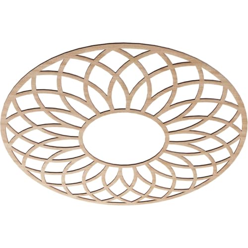 Image of Ekena Millwork 38 inchOD x 13 inchID x 1 /4 inchT Cannes Wood Fretwork Pierced Ceiling Medallion, Alder