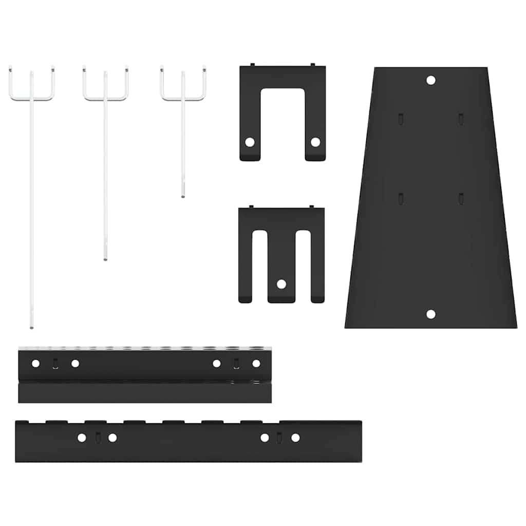 vidaXL Panel de Herramientas 2 pcs Gris 100 x 1 x 80 cm, Organizador de Herramientas, Sistema de Panel Duradero, Estante Moderno, Almacenamiento Rectangular para el Garaje